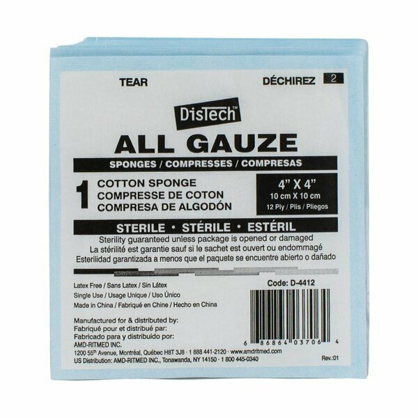 Oasis Sterile Gauze, 4 in. x 4 in., 12-Ply, 25PK 412STRL